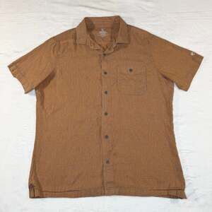 KUHL Men’s Copper Tint Hemp Blend Getaway Short Sleeve Button up Shirt, M